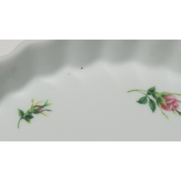 Vintage Christine Holm Ceramic Fluted Quiche Tart Dish Rose Pattern Plate 9.5" - Picture 3 of 7